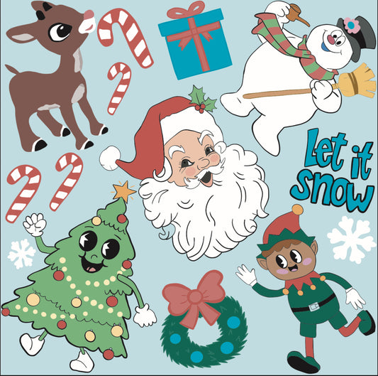 Kids, baby, toddler bamboo pajamas Christmas, Santa, elf, candy canes, frosty the snowman, Rudolph