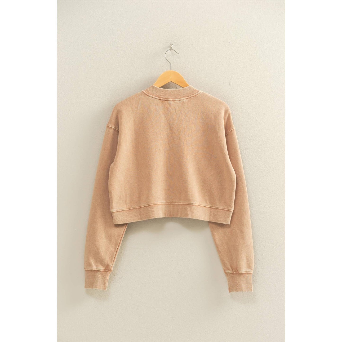 HYFVE - Washed French Terry Cropped Cardigan: DARK GREEN / S-M-L(2-2-2)