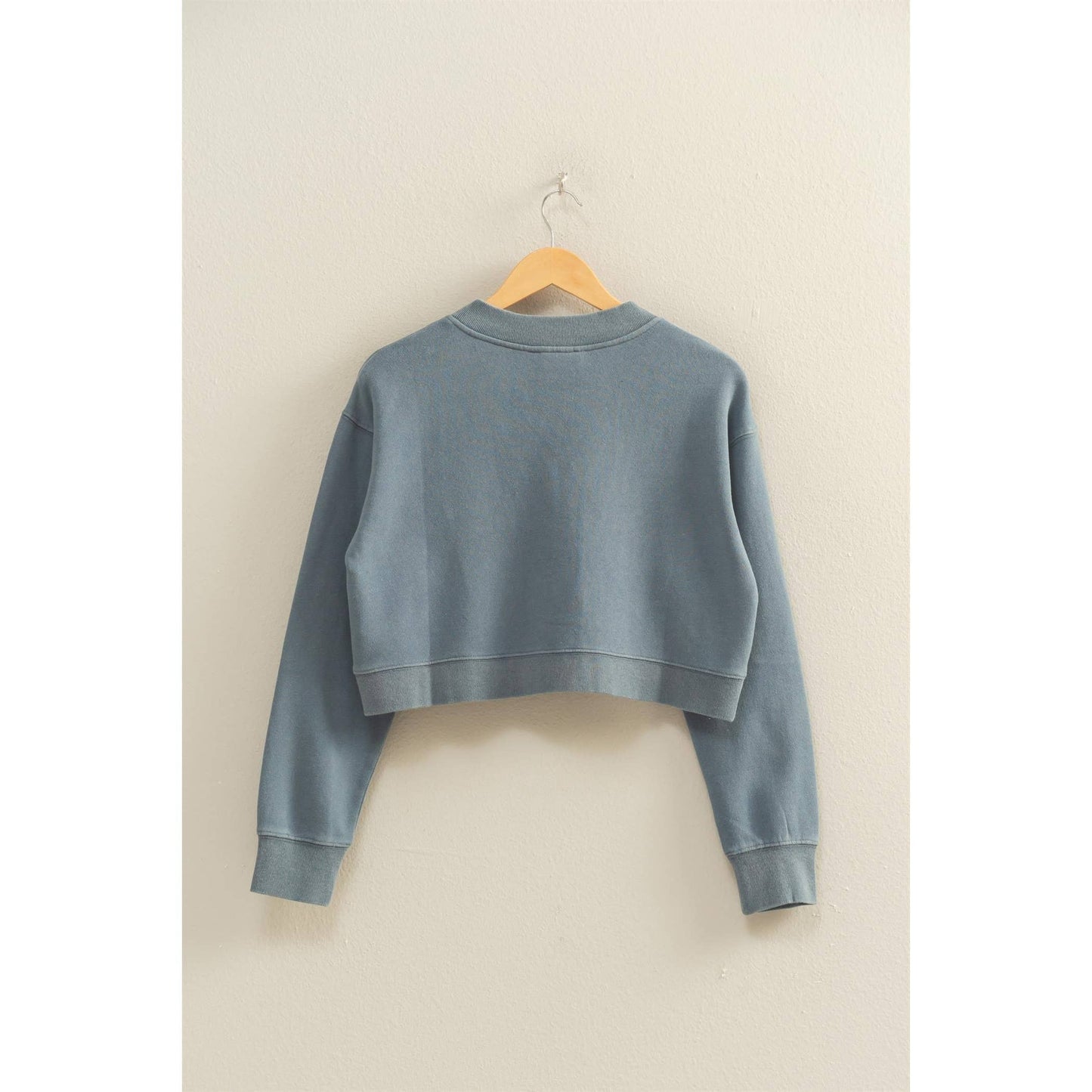 HYFVE - Washed French Terry Cropped Cardigan: DARK GREEN / S-M-L(2-2-2)